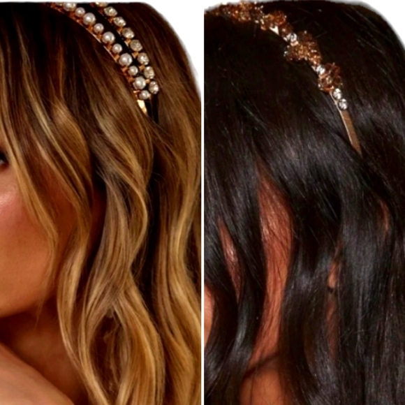 12th Tribe Accessories - 12th TRIBE Hairband Set Gold Pearl Crystal Amber Grace Bronze Stone New